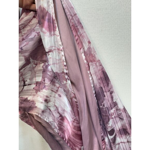 Lulus Sparkling Summer Purple Floral Lurex Maxi Dress Womens Sze L Boho Slit NWT - Picture 8 of 16